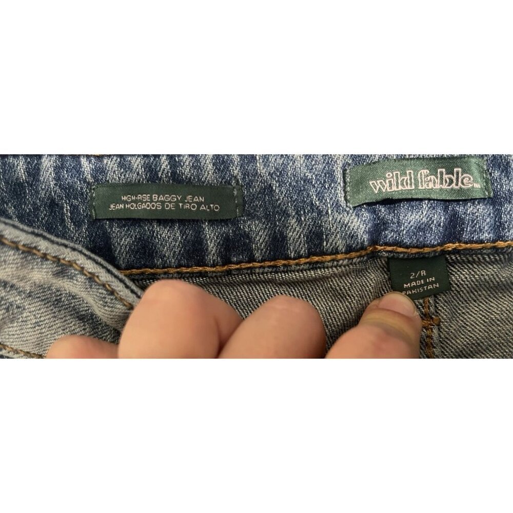 Y2K Baggy Jeans Women’s Size 2R Blue Denim High-Rise Grunge Skater 90’s Retro - Picture 3 of 10